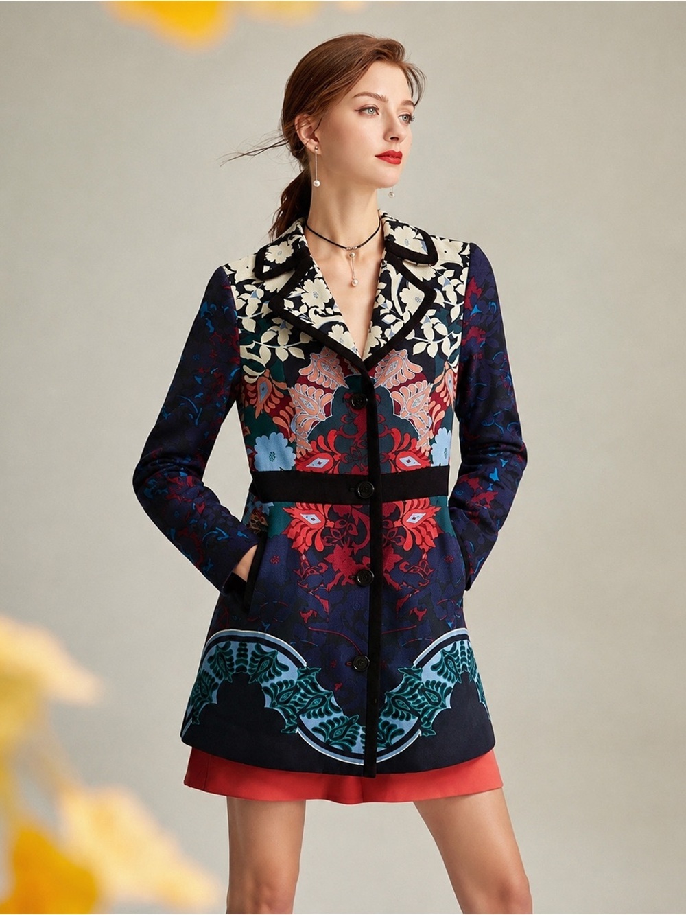 Anthropologie Elevenses Florilege Floral Coat Jacket Size O